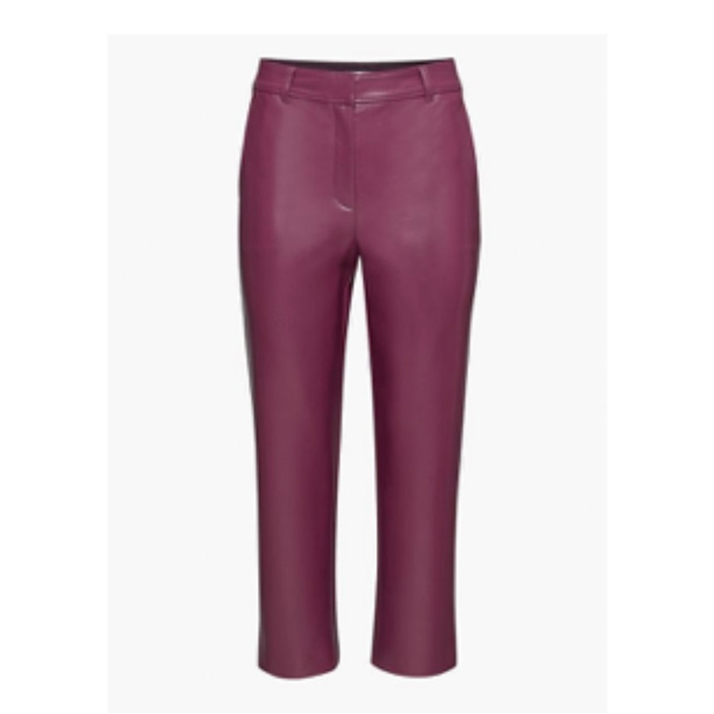 Aritzia Babton Command Cropped Pant Vegan Leather in Grapevine